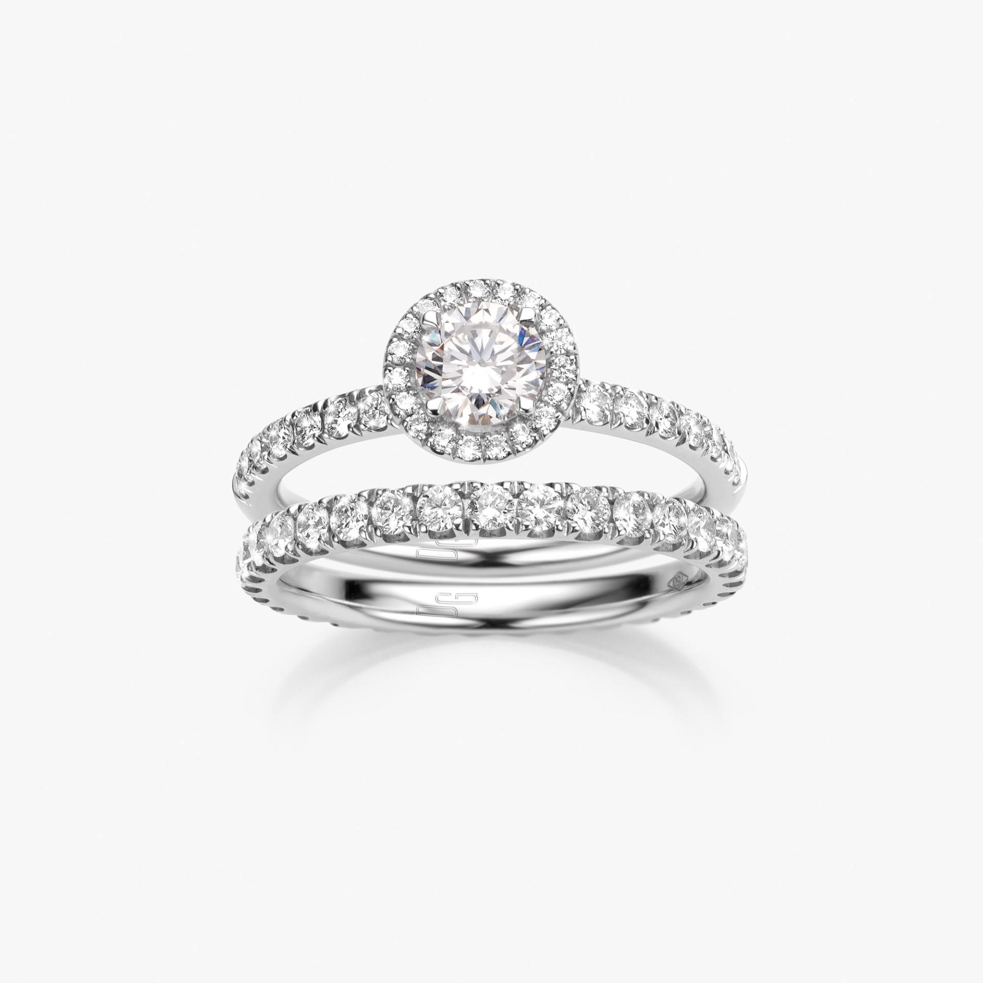 Witgouden ring gezet met briljant geslepen diamanten made by Maison De Greef