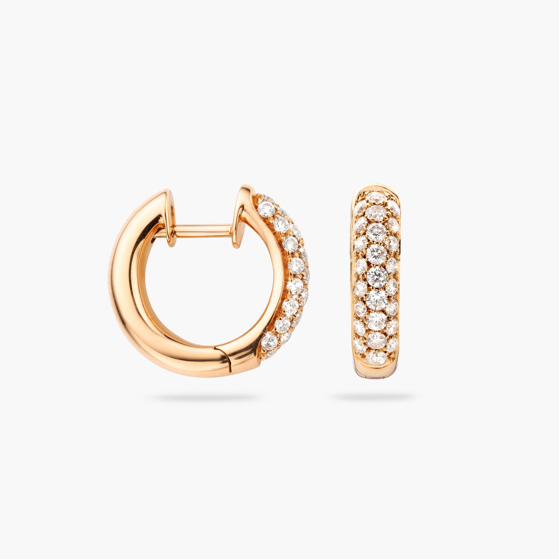 Rose gold earrings set with brilliants made by Maison De Greef