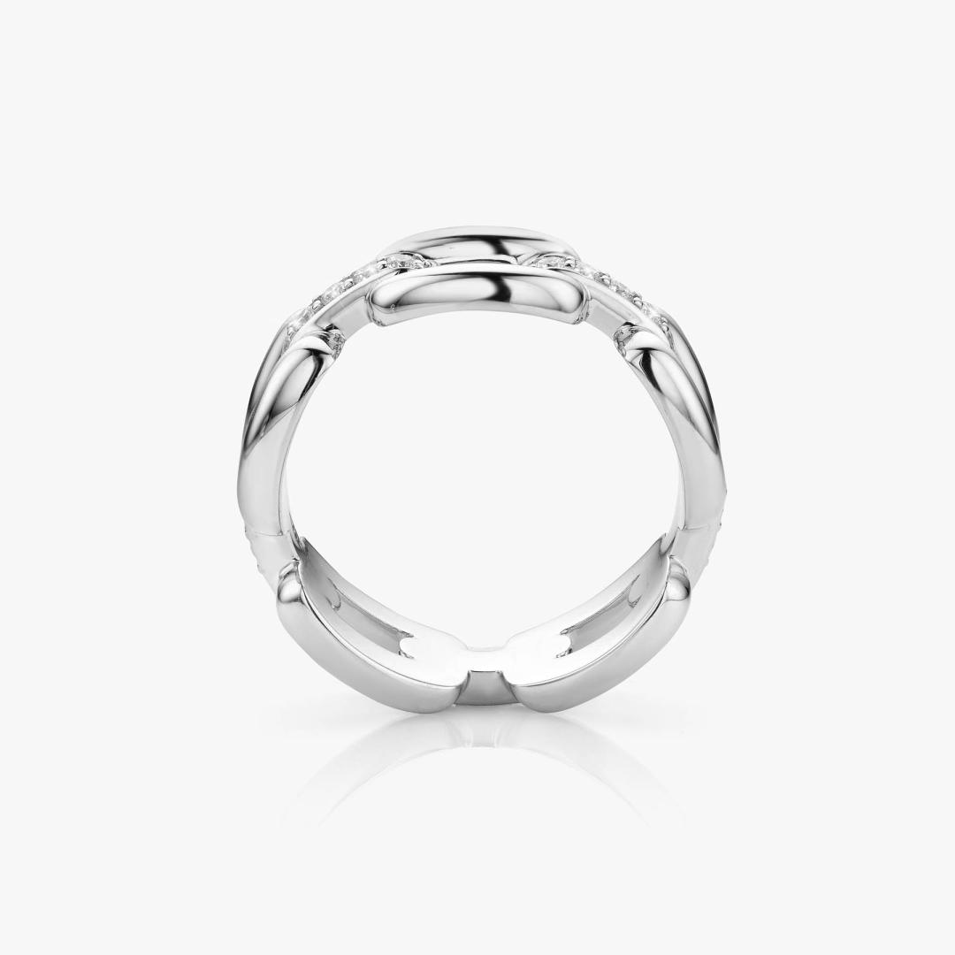 White gold and diamond Link ring made by Atelier Wittmann