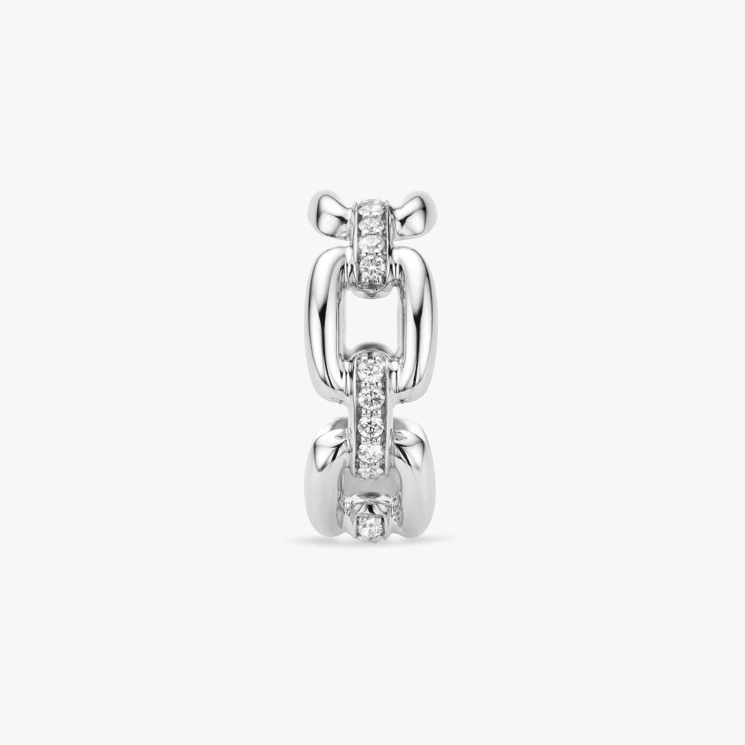 White gold and diamond Link ring made by Atelier Wittmann