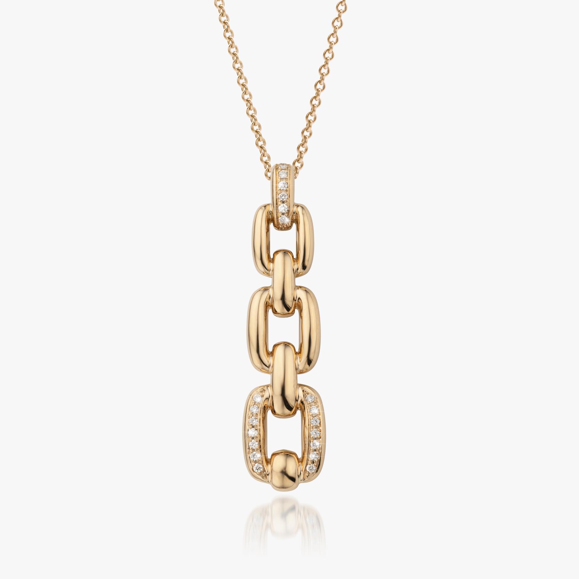 Un pendentif Mini-Link en or rose et diamants 0,19 cts made by Atelier Wittmann