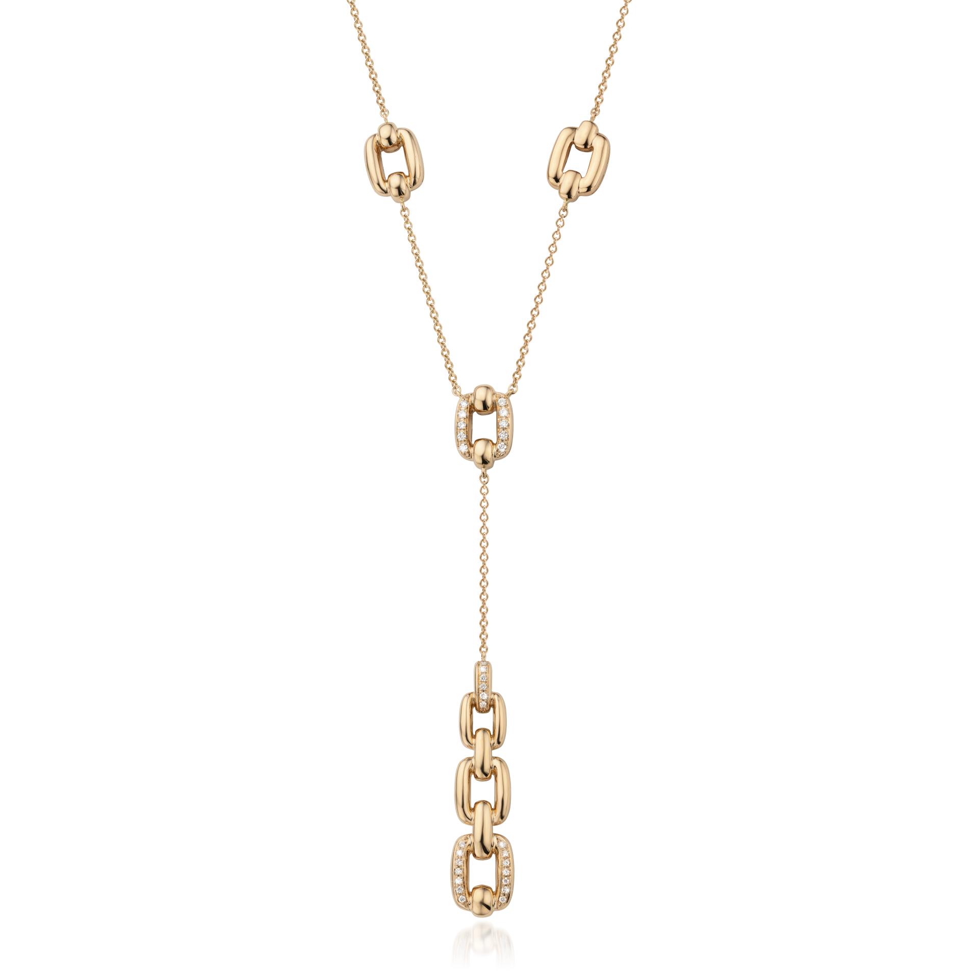 Un pendentif Mini-Link en or rose et diamants 0,19 cts made by Atelier Wittmann