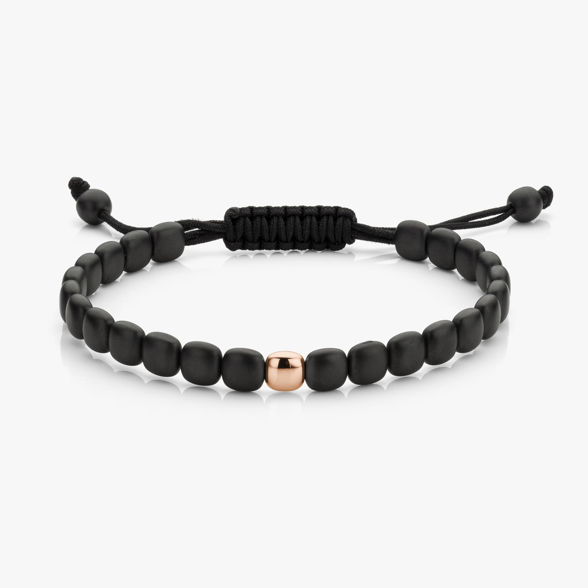 Bracelet in black ceramic and rose gold made by Maison De Greef