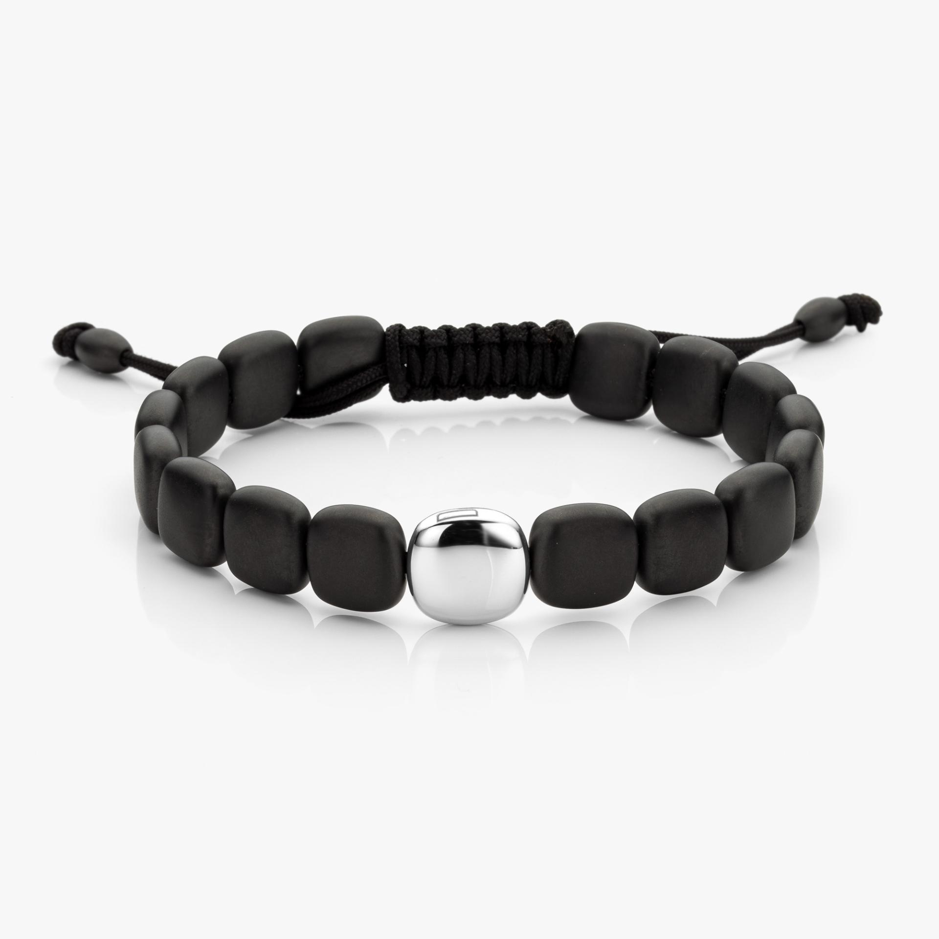 Bracelet in black ceramic and white gold made by Maison De Greef