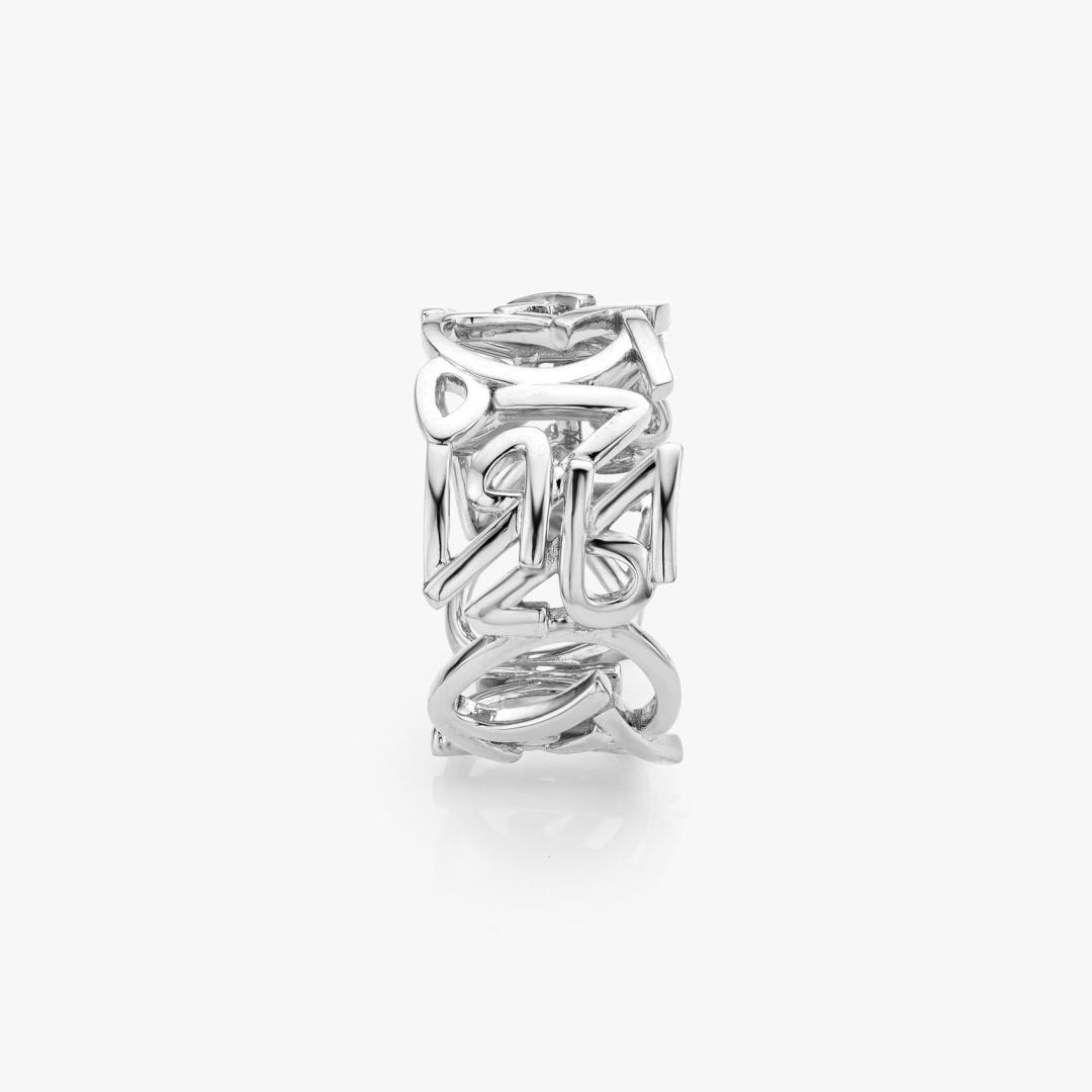 White gold Parole ring (12 mm) made by Atelier Wittmann
