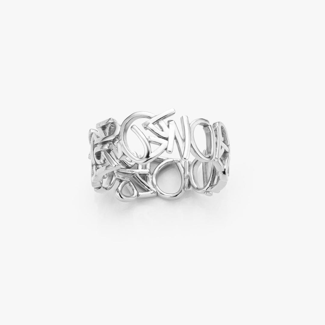White gold Parole ring (10 mm) made by Atelier Wittmann