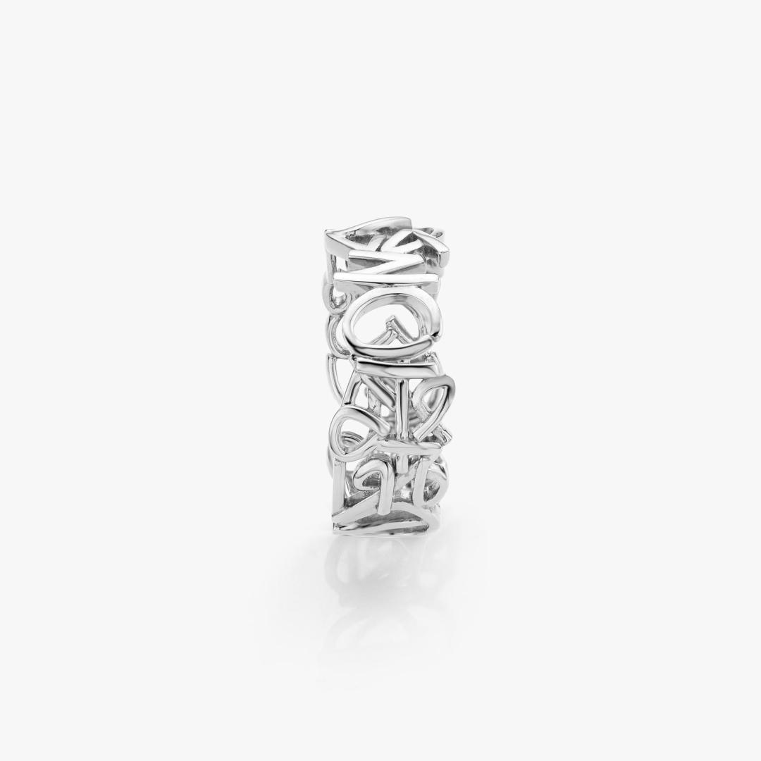 White gold Parole ring (10 mm) made by Atelier Wittmann