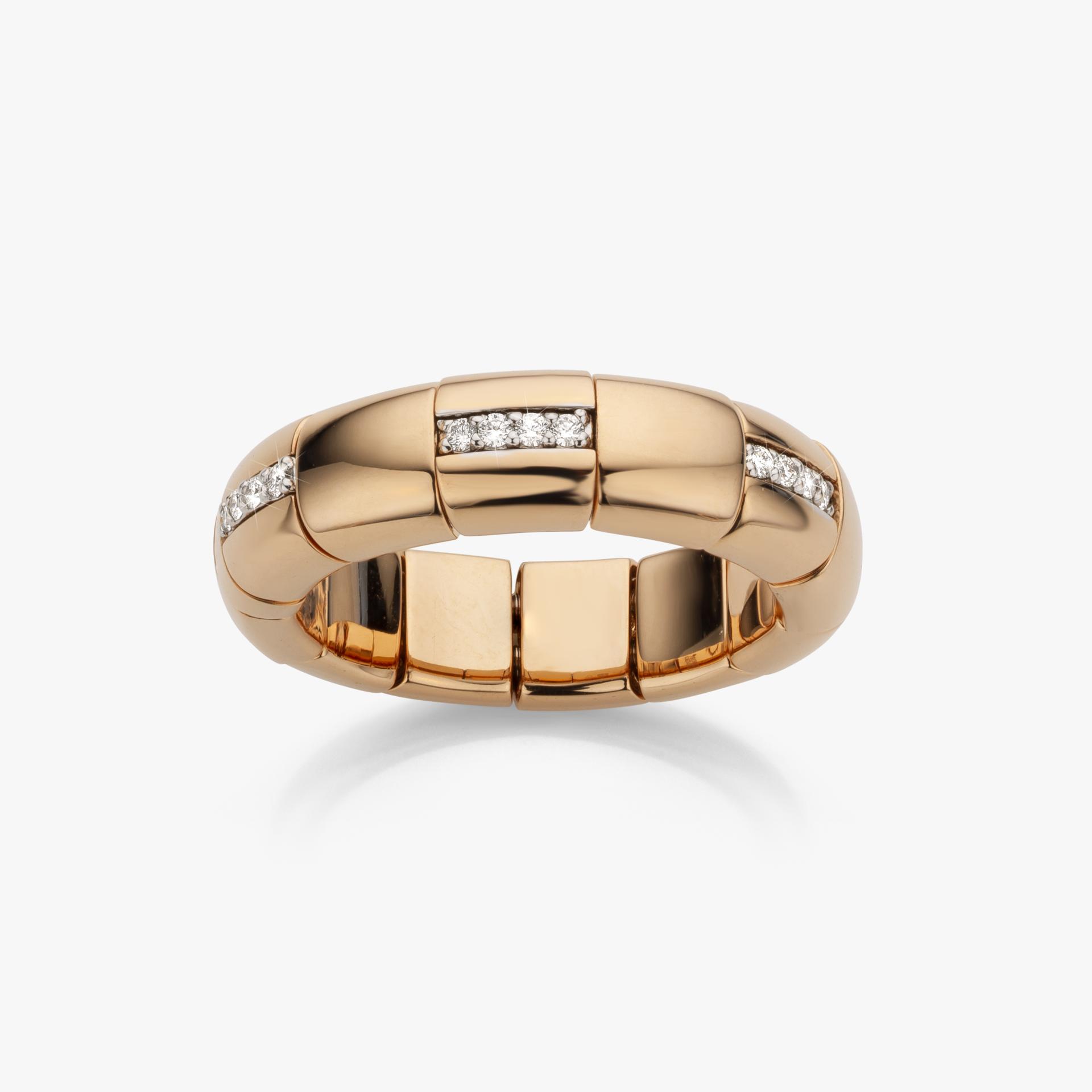 Rose gold ring Pura Oro set with brilliants. made by Roberto Demeglio