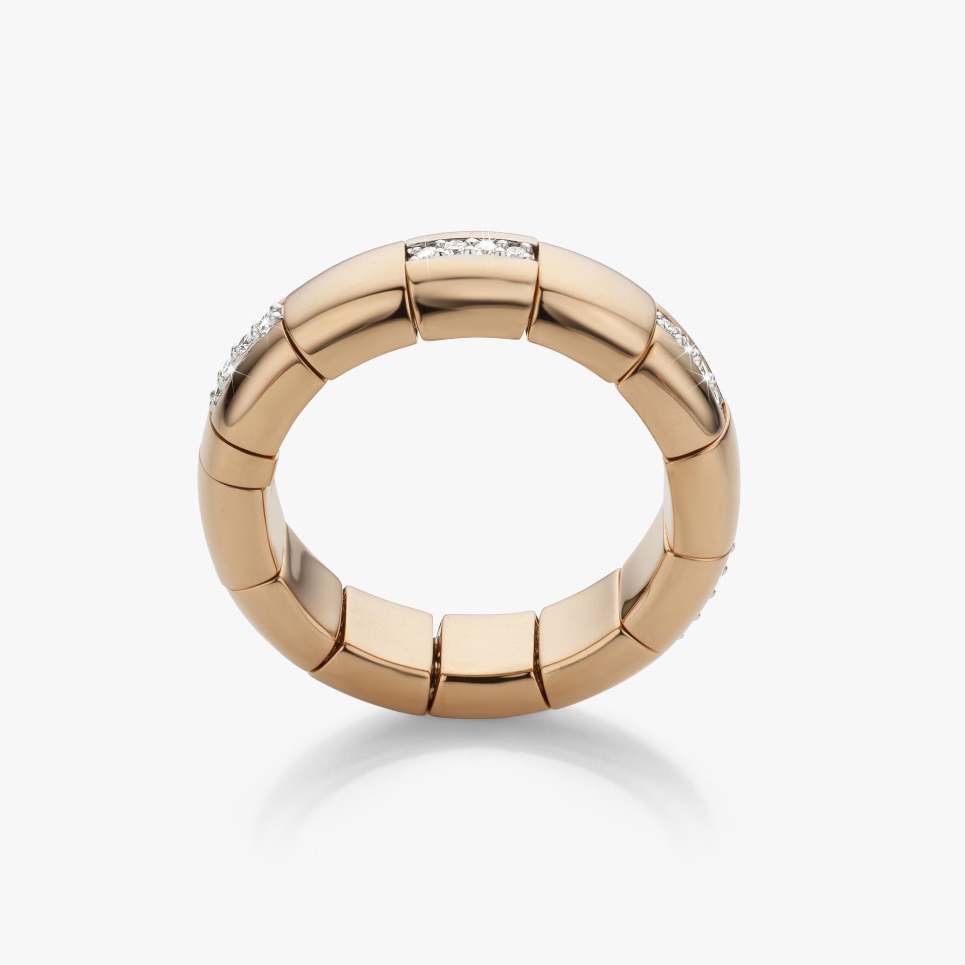 Rose gold ring Pura Oro set with brilliants. made by Demeglio