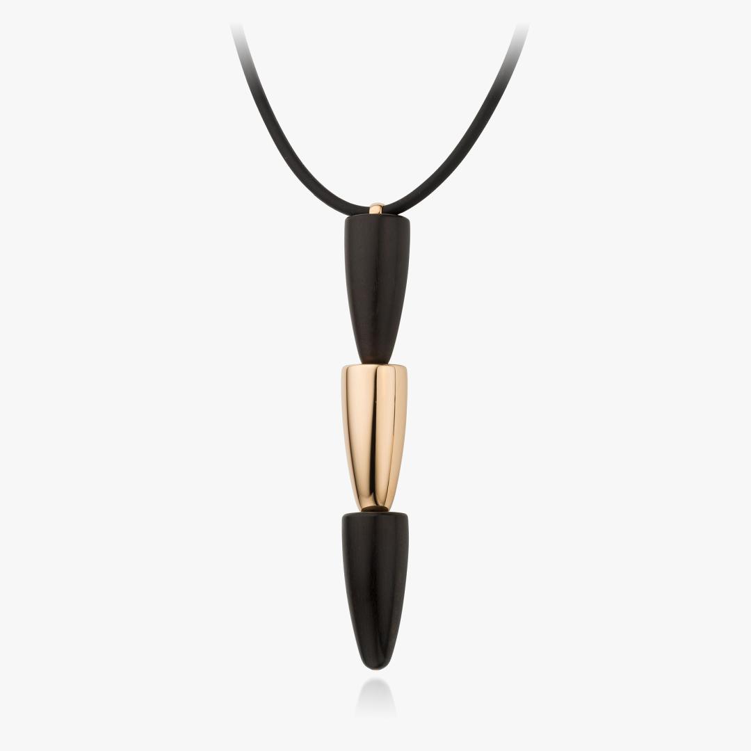Calla necklace and pendant in ebony and rose gold made by Vhernier