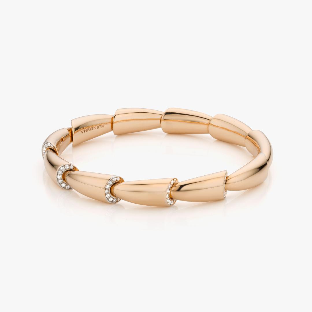 Calla bracelet in rose gold set with brilliants (15 cm) made by Vhernier
