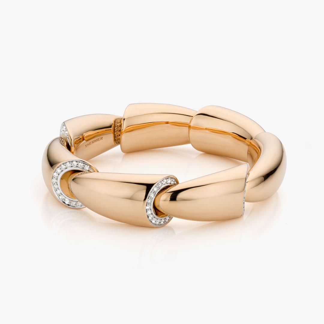 Calla bracelet in rose gold set with brilliants made by Vhernier